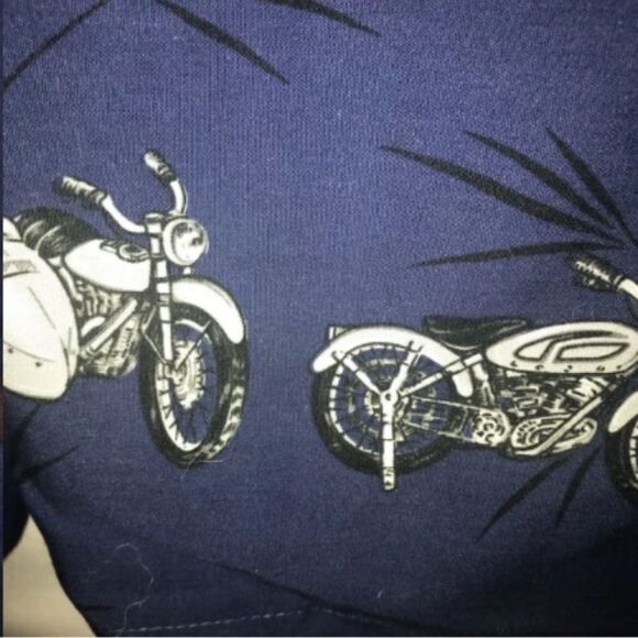 Men's Ky's Hawaiian Surfer Motorcycle Short Sleeve Button Down Shirt - Picture 12 of 12